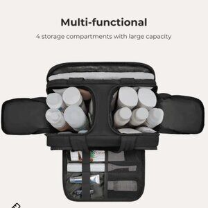 Bagsmart Crush‎ Toiletry Bag Black Rose Gold Travel Tote Organizer